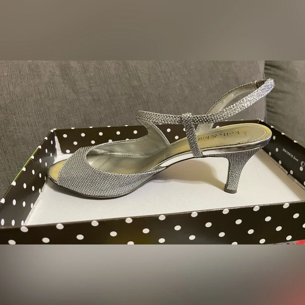 Kelly & Katie Glittering Silver Heels - Picture 2 of 5